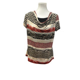2 Shannon Ford Max Studio Womens Medium Short Sleeve Boho Stripe Blouse Top