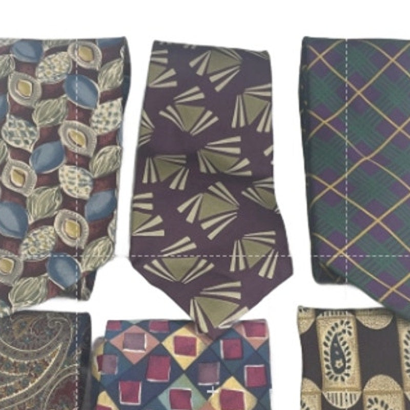 Lot of 6 Gold Purple Blue Paisley Floral Vintage and Modern Mens Neck Ties