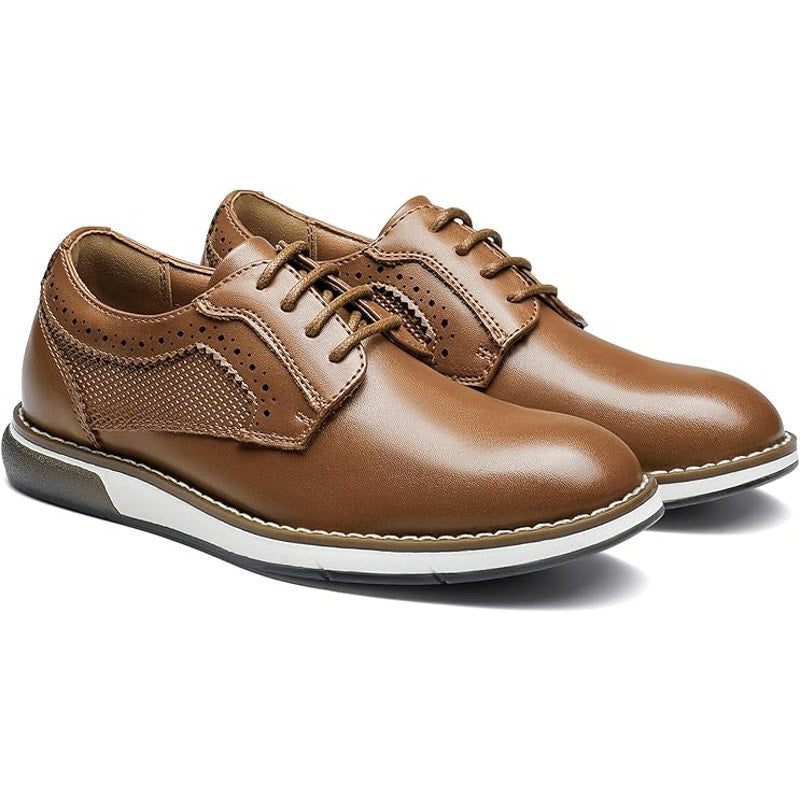 Bruno Marc Big Kid Boys Size 4 Brown Lace Up Dress Oxford Comfort Uniform Shoes