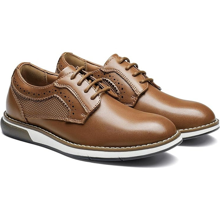 Bruno Marc Big Kid Boys Size 4 Brown Lace Up Dress Oxford Comfort Uniform Shoes