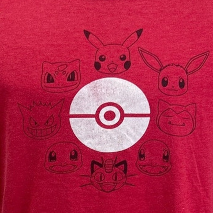 Pokemon Mens XL Pokeball Pikachu PolyCotton Short Sleeve Crew Neck Tee Shirt