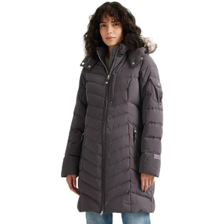 New Eddie Bauer Womens XL Purple 650 Down Sun Valley Puffer Parka Long Coat