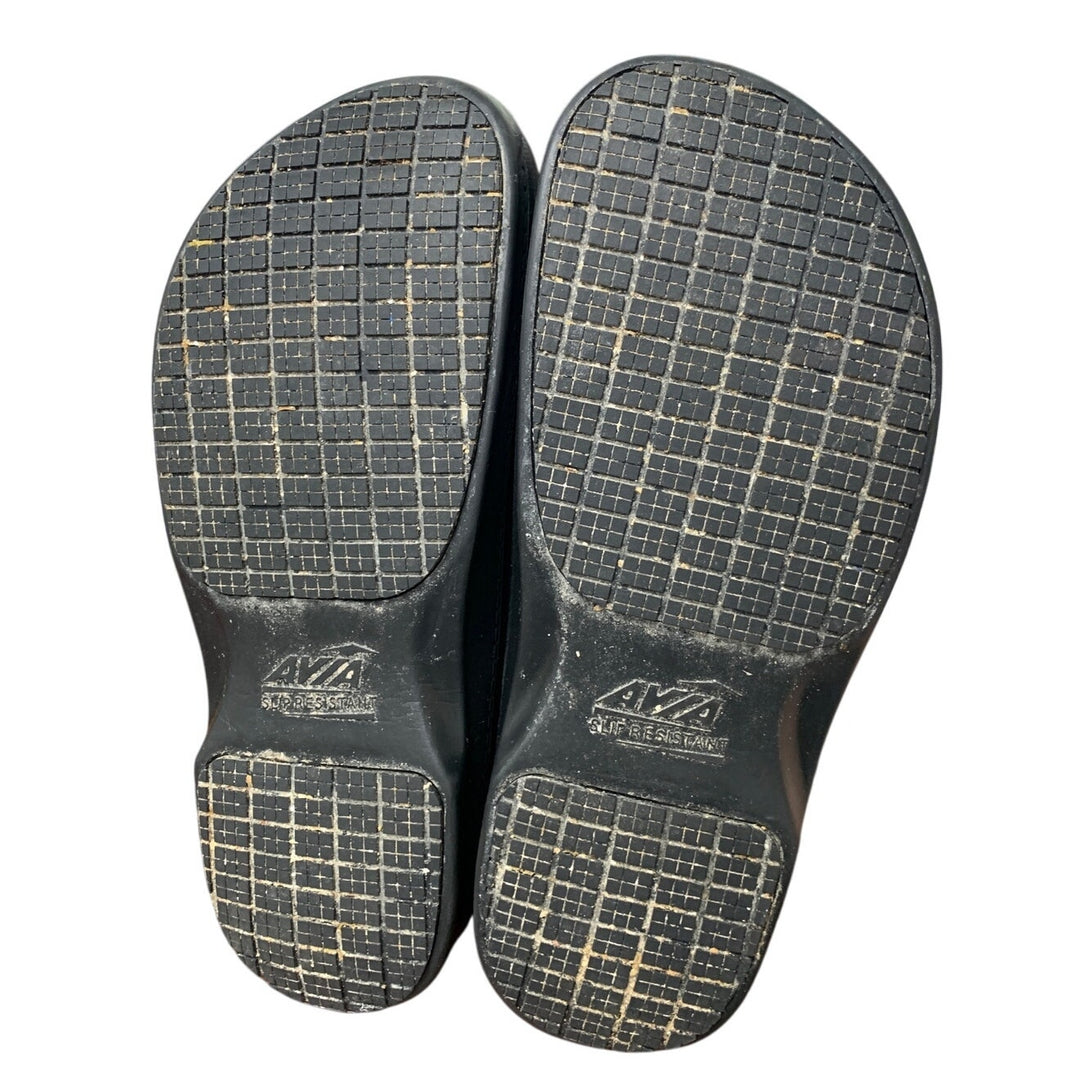 Avia Flame Womens Size 10 Black Slide On Slip Resistant Clogs Food Service Shoes