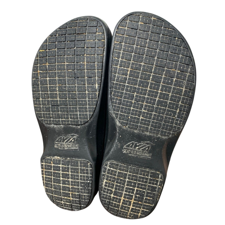 Avia Flame Womens Size 10 Black Slide On Slip Resistant Clogs Food Service Shoes