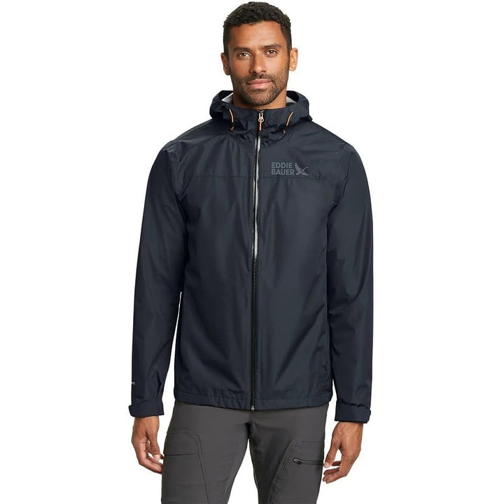New Eddie Bauer Mens Small Dark Gray Rippac Zip Up Weather Edge Pro Rain Jacket