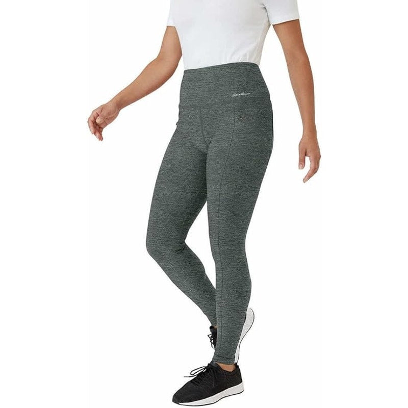 New Eddie Bauer Womens Gray Heathered Trail Activewear Athletic Tight Leggings