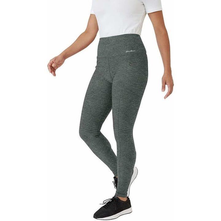 New Eddie Bauer Womens Gray Heathered Trail Activewear Athletic Tight Leggings