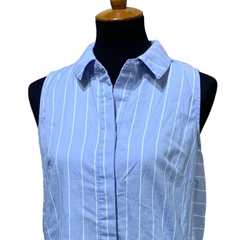 Simply Noelle Small/Medium Cotton Blend Button Down Sleeveless Shirt Dress