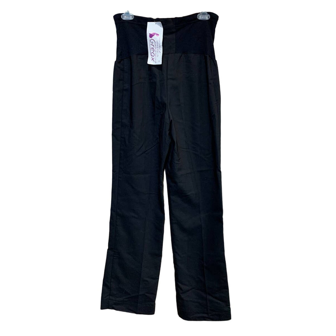 New Gregx Size 8 Stretch Belly Panel Long Black Career Maternity Pants