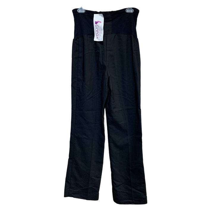 New Gregx Size 8 Stretch Belly Panel Long Black Career Maternity Pants