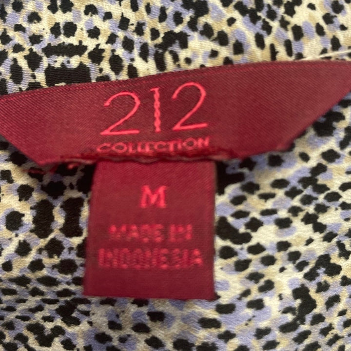 212 Collection Womens Medium 100% Polyester Long Sleeve Button Up Snake Blouse