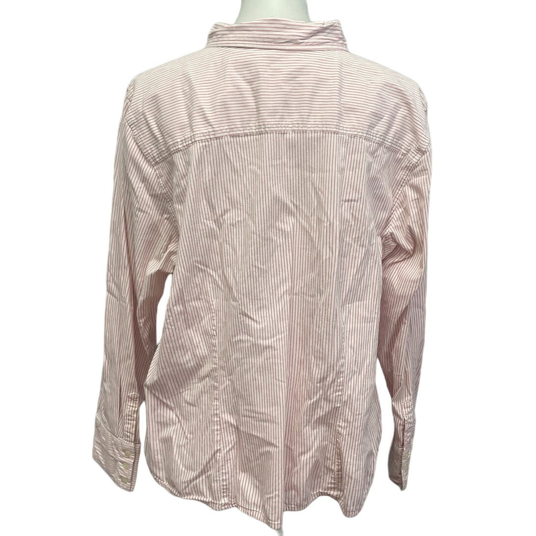 Lot of 2 Izod Womens Plus Size 2X Long Sleeve Button Down Collared Shirts