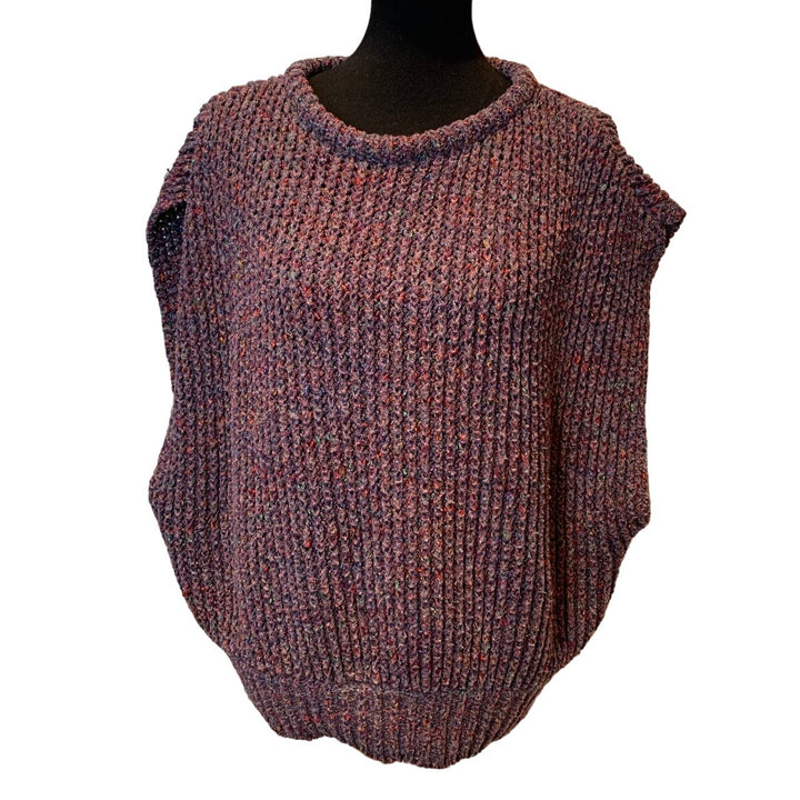 Csscy Medium Modern Cap Sleeve Almost Open Sides Acrylic Blend Purple Sweater