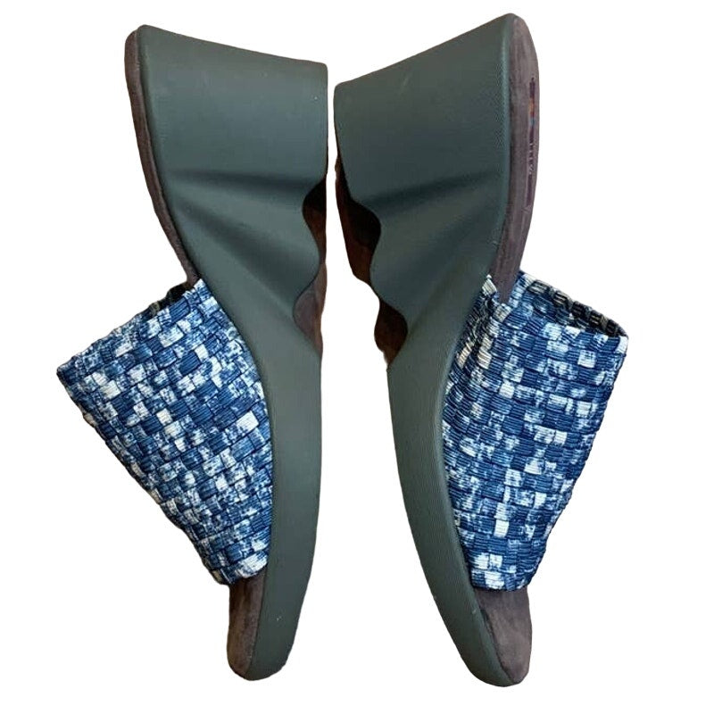 Zee Alexis Womens Woven Elastic Wedge Heel Slip On Sandals - Size 10 (41)