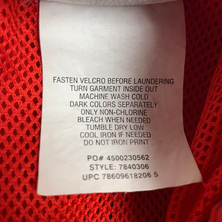 Speedo Mens 38 Red PolySpandex Adjustable Waist Side Stripe Lined Swim Trunks