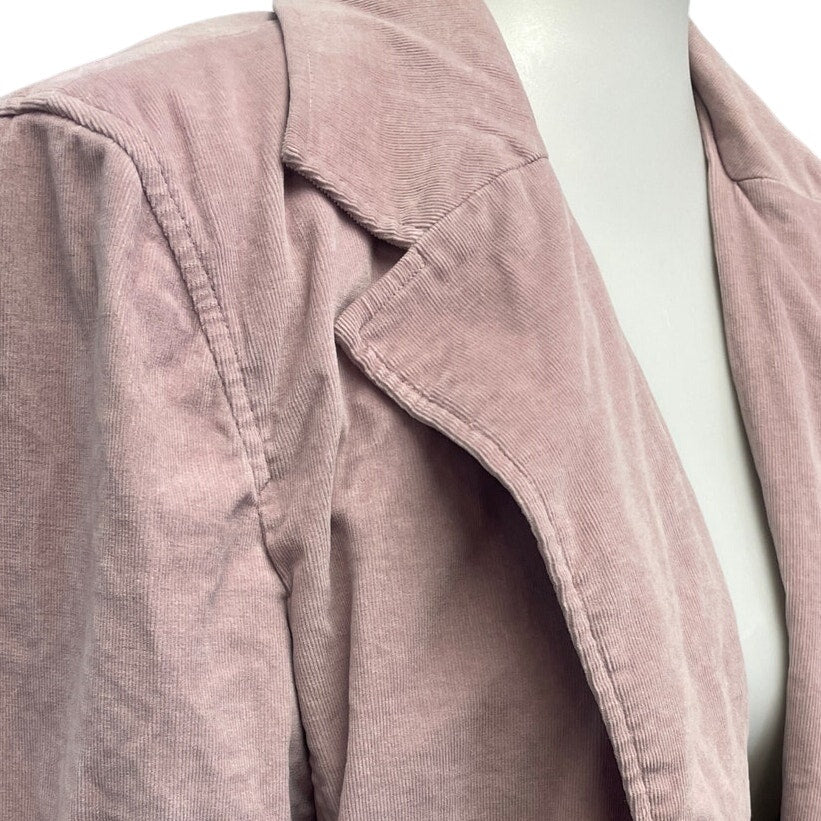New Frontier Womens XL Corduroy Long Sleeve Button Up Lined Jacket w Pockets