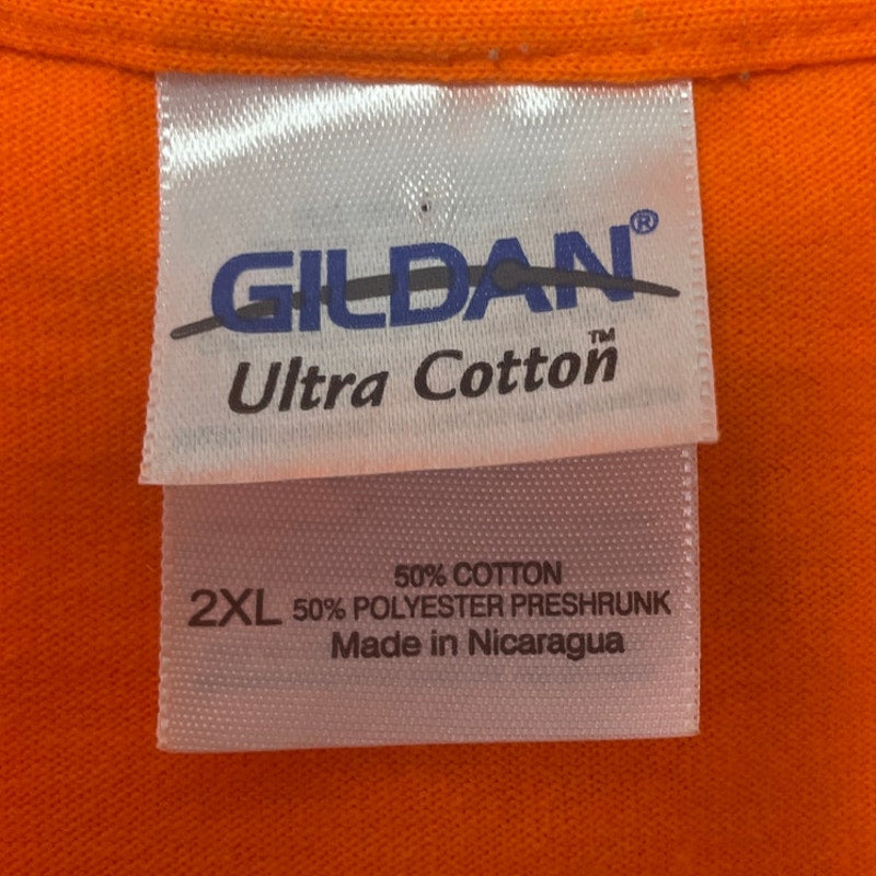 Panther Bowling Mens 2XL Neon Orange PolyCotton Short Sleeve Crew Neck Tee Shirt