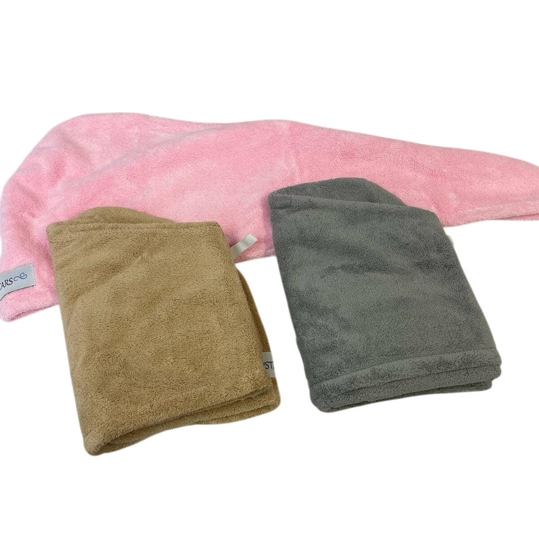 Lot of 3 New Tenstars Polyester Blend Wet Hair Towel Twist Head Turbans