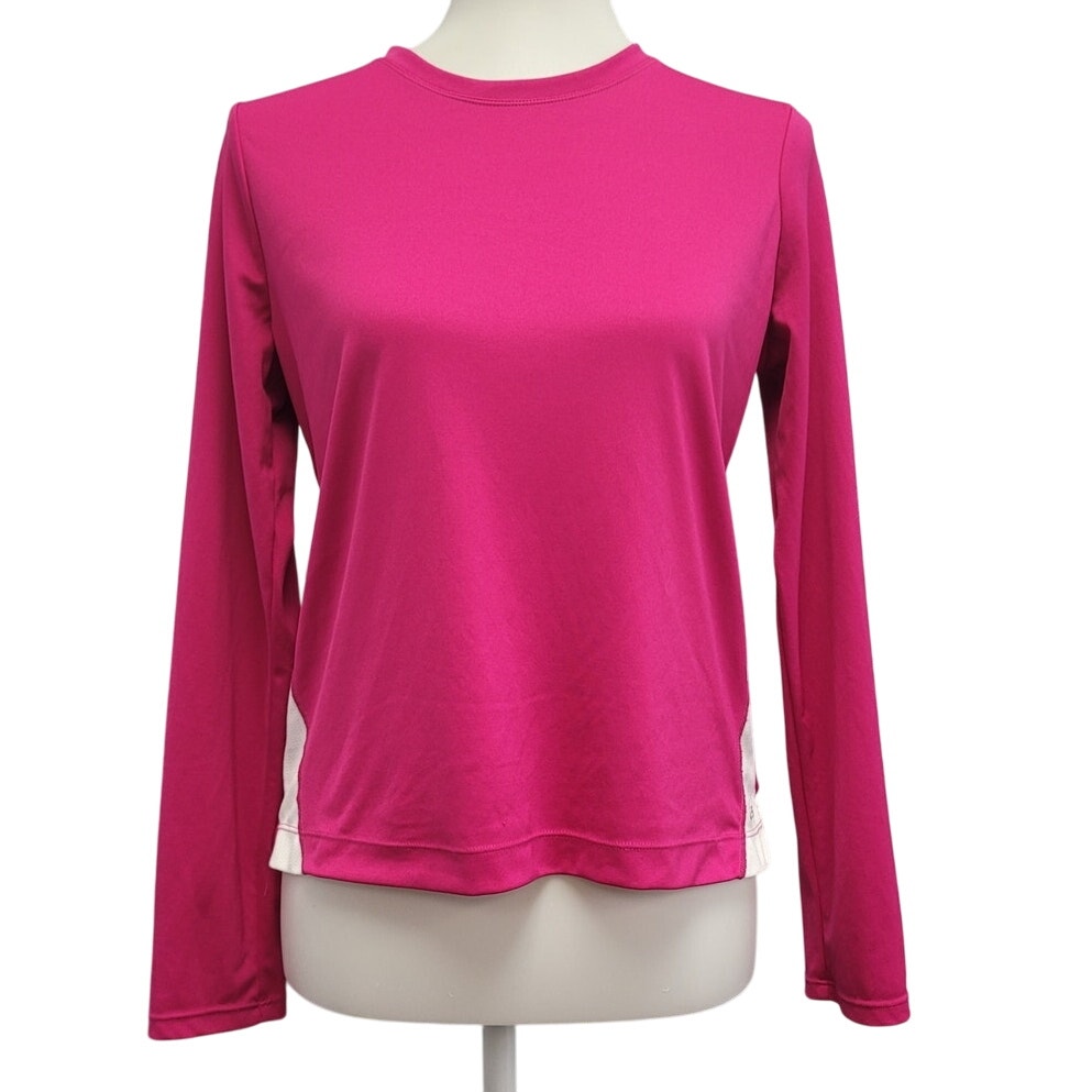 Champion Womens Medium 100% Polyester Long Sleeve Crew Neck Athletic Shirt