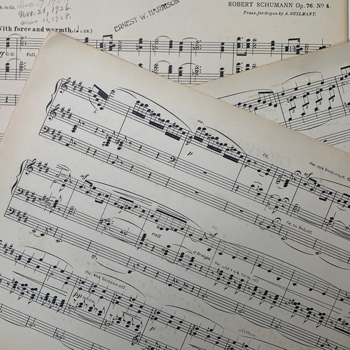 20+ Vintage Sheet 9 X 12 Music Pages for Scrapbooking Card Making Craft Lot
