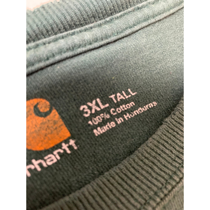 Carhartt Mens 3XLT Lot 2 Dark Green Pocket T-Shirts Short &amp; Long Sleeve