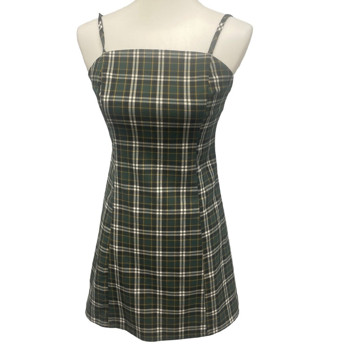 Empyre Womens Small Spaghetti Strap Plaid Fit &amp; Flare Knee Length Dress