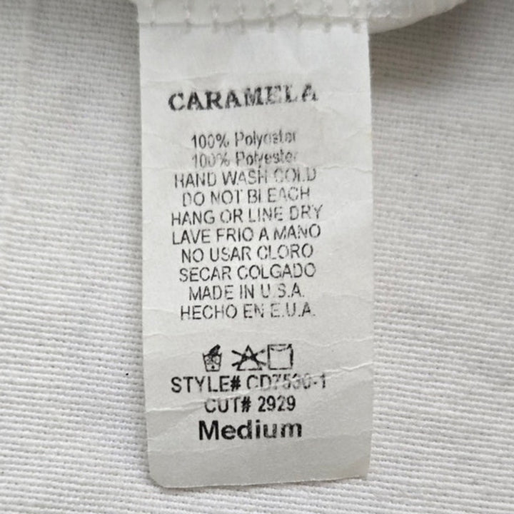 Caramela Womens Medium Made In USA Floral Sleeveless A-Line Lined Mini Dress