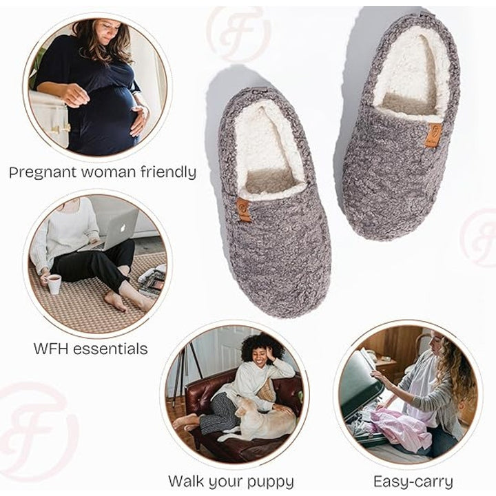 NWT New EverFoams Womens 8.5 Gray Slippers Soft Memory Foam House Shoes