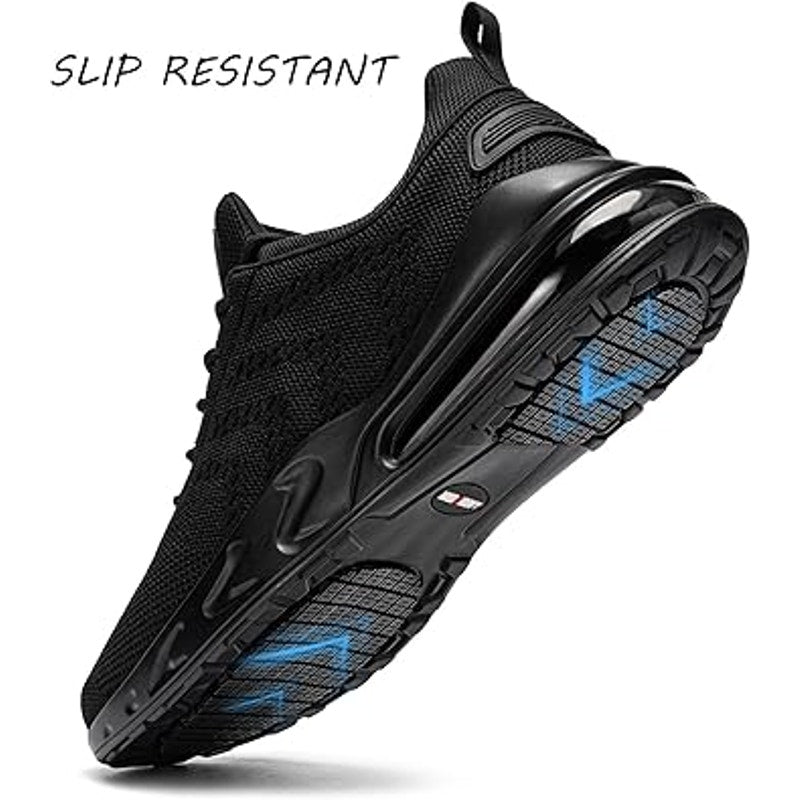 Larnmern Mens 11 Black Mesh Lace Up Non Slip Air Cushion Waterproof Work Shoes