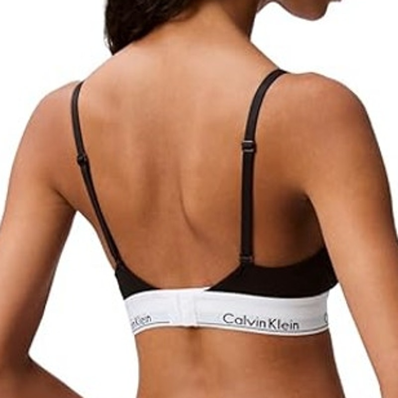 NWT New Calvin Klein Womens XL Black Lightly Lined Triangle Bralette Bra