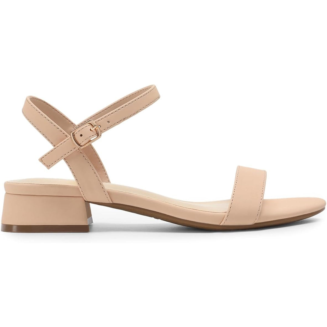 New Dream Pairs Womens 7.5 Tan Low Heel Dressy Slingback Ankle Strap Sandals