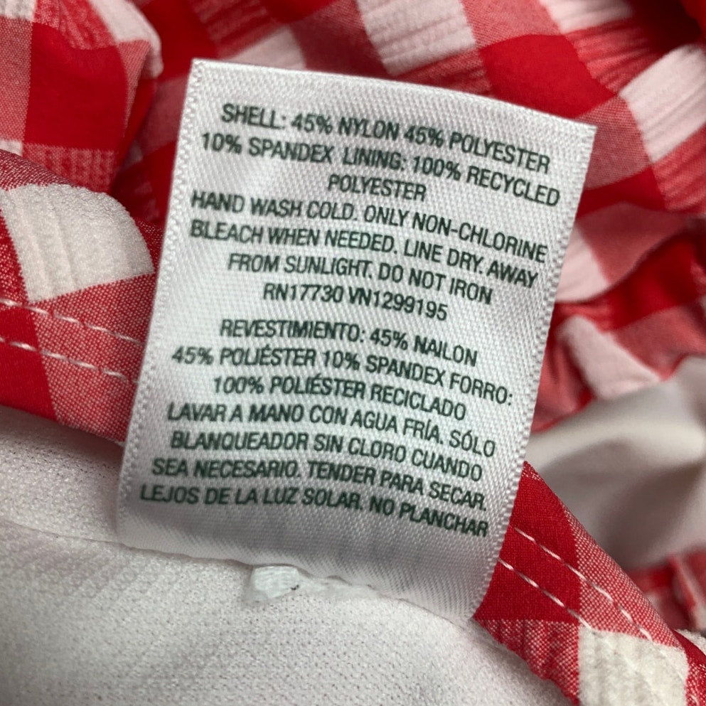 New Wild Fable Womens Medium Red White Picnic Gingham Check One Piece Swimsuit