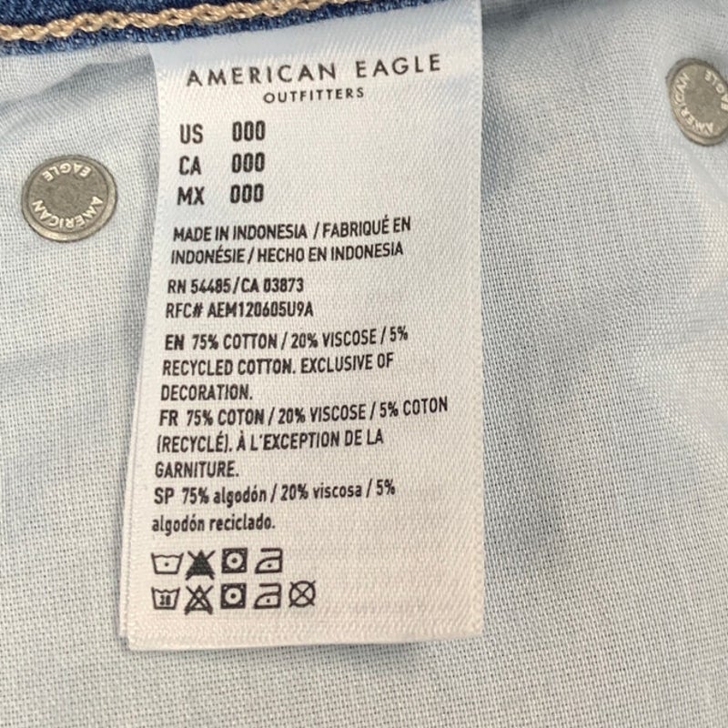 New American Eagle Womens Size 6 Factory Distressed Stovepipe Denim Blue Jeans