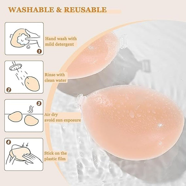 Invisible Bra Womens Size D Reusable Silicone Push Up Invisible Adhesive Bra