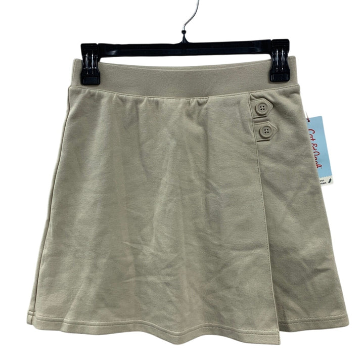 New Cat &amp; Jack Girls XL (14) Beige Tan School Uniform Stretchy Pull On Skort