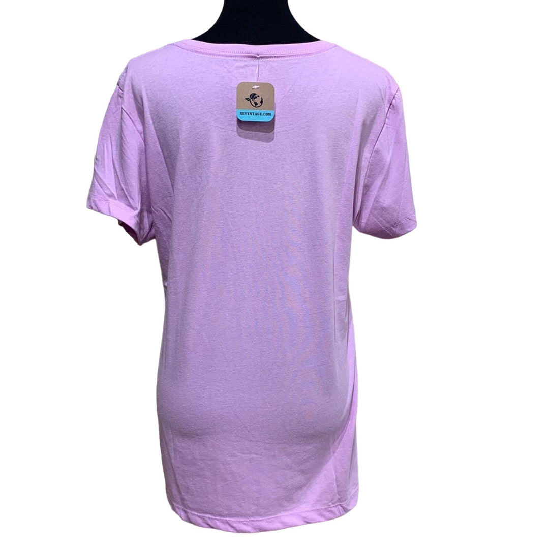 New Hand Printed Large Purple Succulent Rose Cactus PolyCotton Short Sleeve Tee