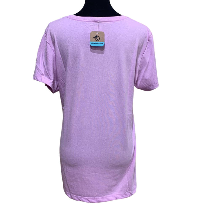 New Hand Printed Large Purple Succulent Rose Cactus PolyCotton Short Sleeve Tee