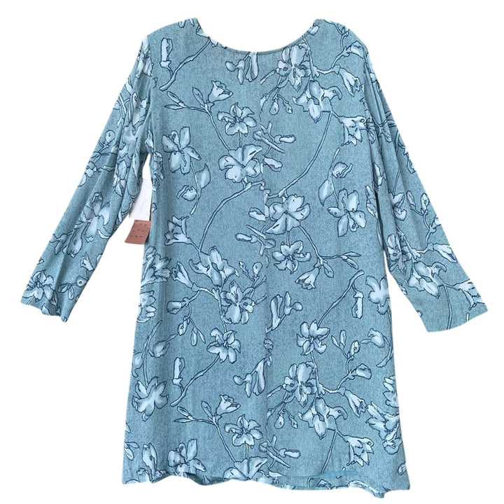 NWT New Carole Little Womens Size 14P Floral Long Sleeve Padded Shoulder Dress