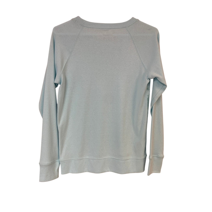 New Eddie Bauer Womens XS Aqua Lightweight Print Long Sleeve Sweatshirt