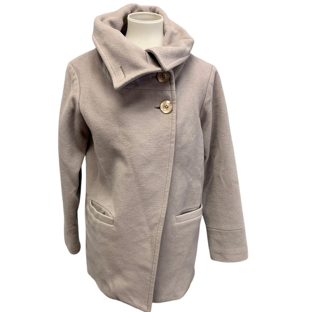 Sisley Womens Size 6 Euro 42 Cashmere Wool Blend Warm Swing Top Button Coat