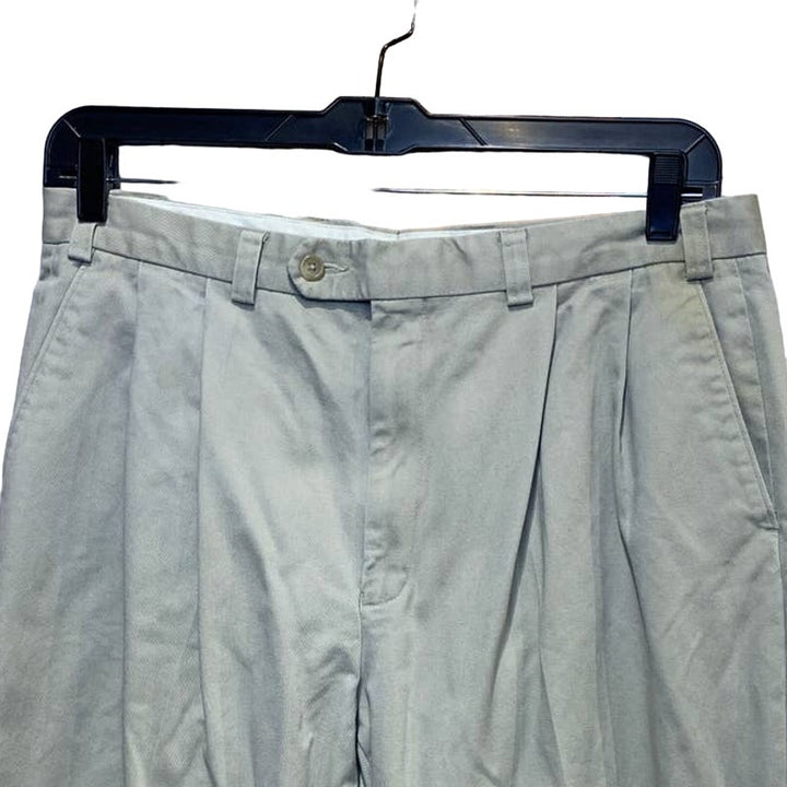 Lauren Ralph Lauren 36W 32L Pleated Front Chino Khaki Tan Casual Cuffed Pants