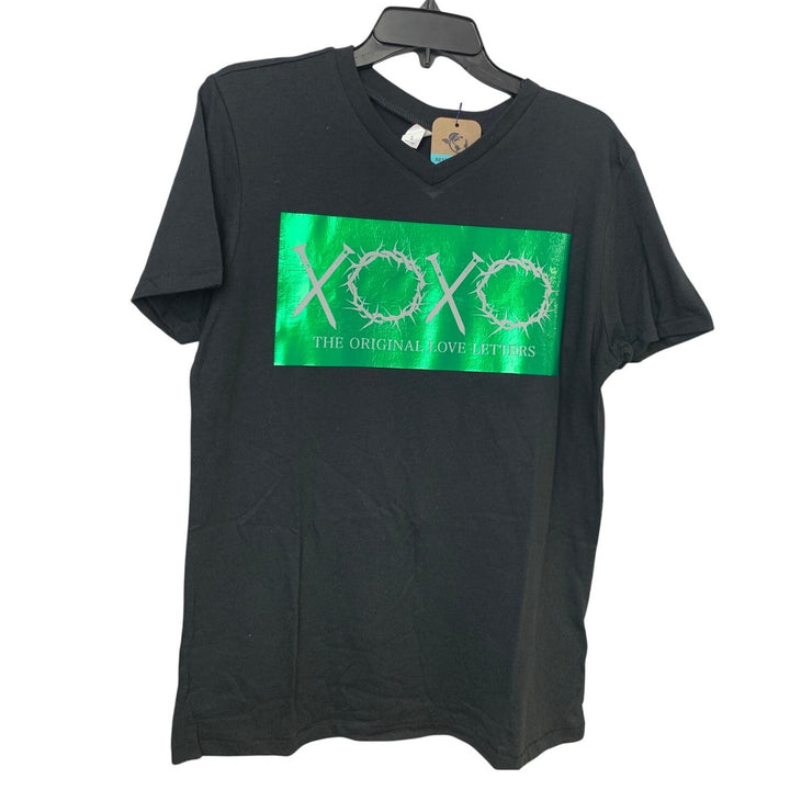 New Hand Printed Womens Small XOXO The Original Love Letters Jesus Tee Shirt