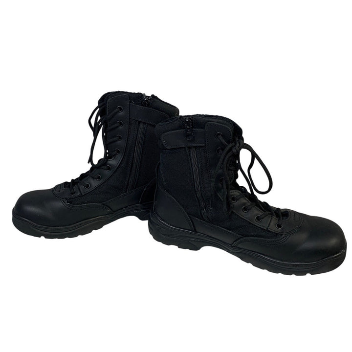 Nortiv 8 Mens Size 10.5 Black Boot Lace Up Round Toe Side Zip Outdoor Snow Boots