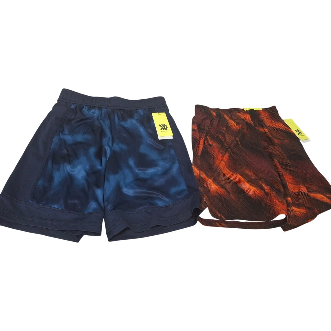2 New All in Motion Boys Medium Elastic Drawstring Waist Long Sport Shorts