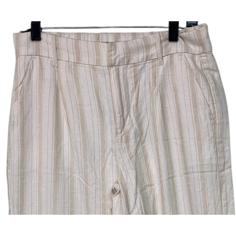 New American Eagle Womens Size 4 Striped High Rise Linen Trouser Wide Leg Pants