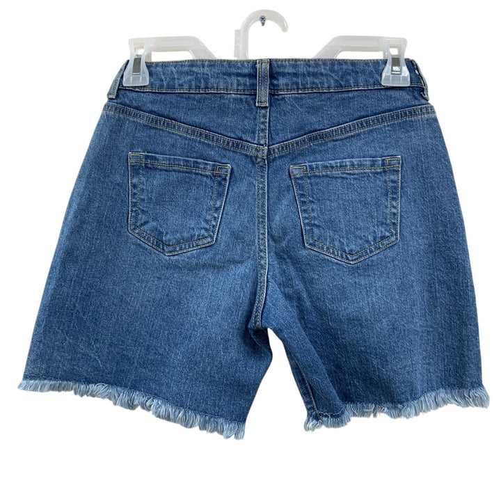 New Cat &amp; Jack Kids Large 10/12 Adjustable Waist Distressed Denim Jean Shorts