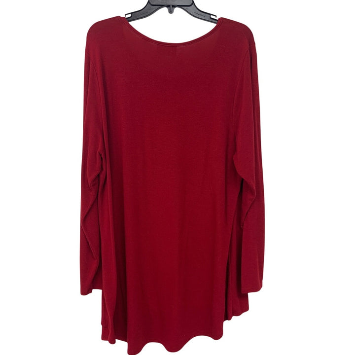 Avenue Womens Plus Size 22/24 Rhinestone Studs Long Sleeve Scoop Neck Shirt Top