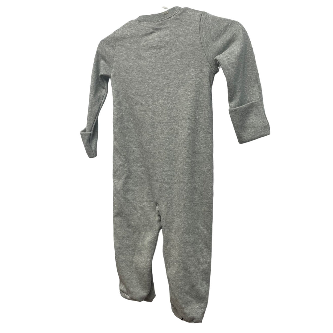 New Nike Baby Infant Zip Up Gray Unisex One Piece Long Sleeve Sleeper Bodysuit