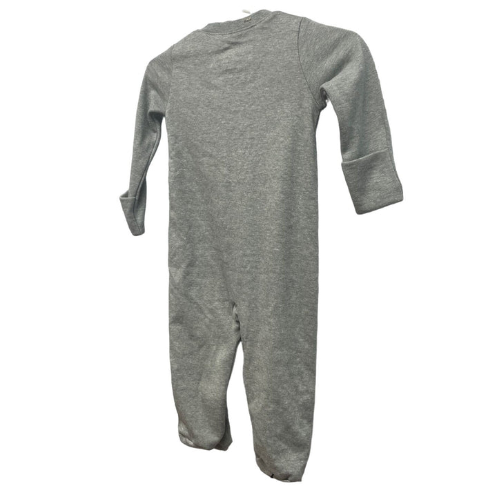 New Nike Baby Infant Zip Up Gray Unisex One Piece Long Sleeve Sleeper Bodysuit