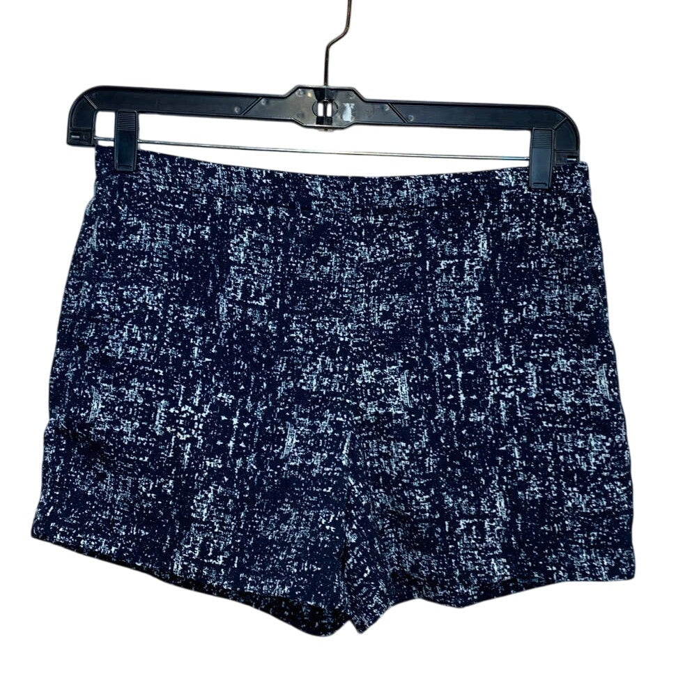 Kenar Size 8 Navy Blue White Polyester Blend Short Shorts w Side &amp; Back Pockets